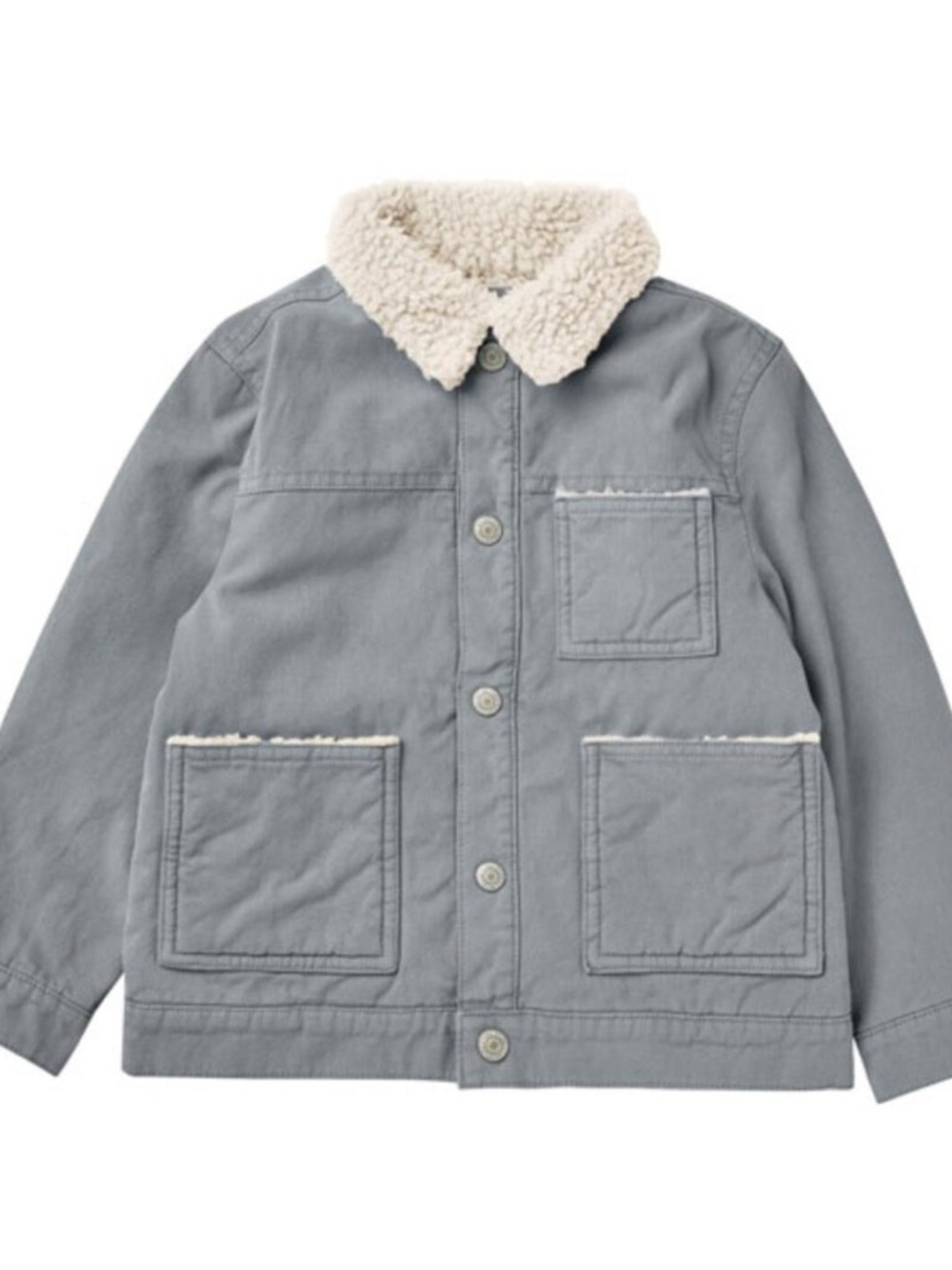 Rylee and Cru Kids Hooded Sherpa-Lined Jacket - Light Gray